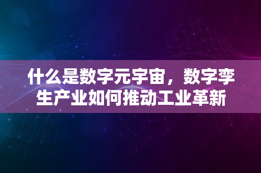 什么是数字元宇宙，数字孪生产业如何推动工业革新