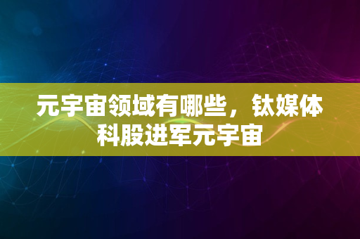 元宇宙领域有哪些，钛媒体科股进军元宇宙