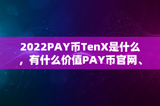 2022PAY币TenX是什么，有什么价值PAY币官网、