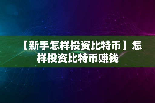 【新手怎样投资比特币】怎样投资比特币赚钱