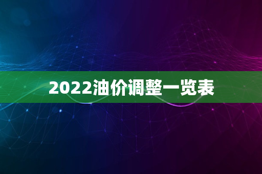 2022油价调整一览表