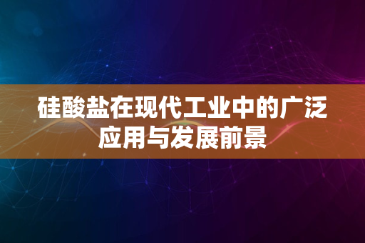 硅酸盐在现代工业中的广泛应用与发展前景