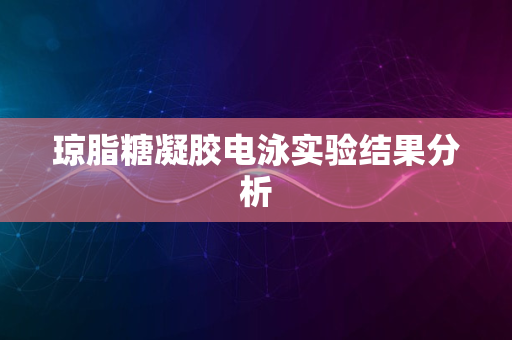 琼脂糖凝胶电泳实验结果分析