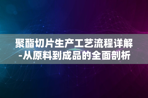 聚酯切片生产工艺流程详解-从原料到成品的全面剖析