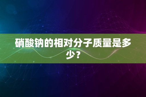 硝酸钠的相对分子质量是多少？