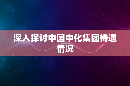 深入探讨中国中化集团待遇情况