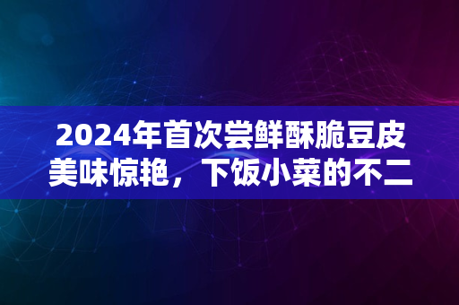 2024年首次尝鲜酥脆豆皮美味惊艳，下饭小菜的不二之选