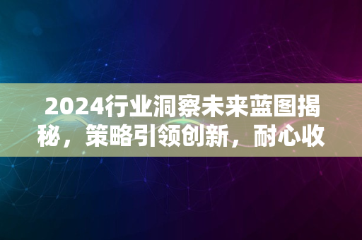 2024行业洞察未来蓝图揭秘，策略引领创新，耐心收获成就