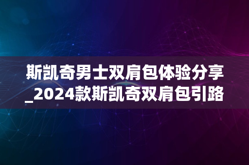 斯凯奇男士双肩包体验分享_2024款斯凯奇双肩包引路人关注