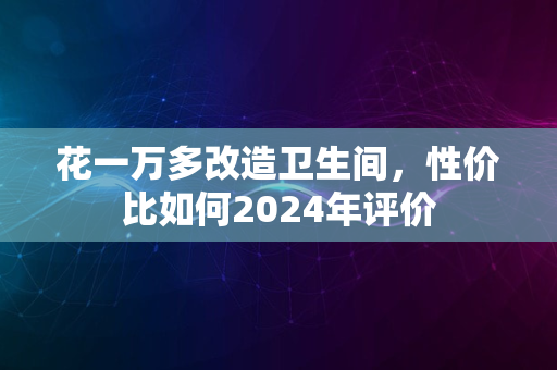 花一万多改造卫生间，性价比如何2024年评价