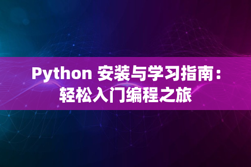 Python 安装与学习指南：轻松入门编程之旅