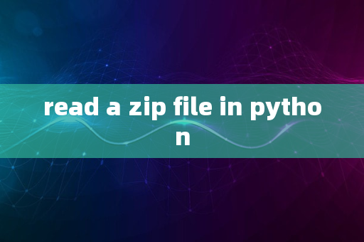 read a zip file in python