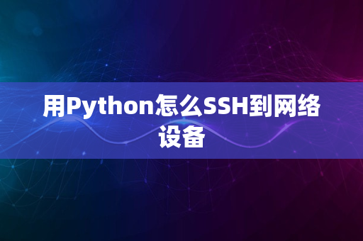 用Python怎么SSH到网络设备