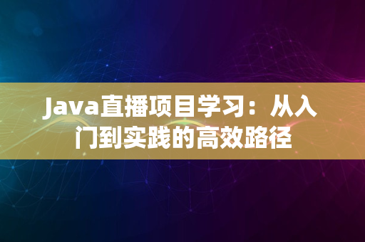 Java直播项目学习：从入门到实践的高效路径