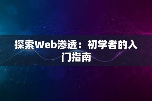 探索Web渗透：初学者的入门指南