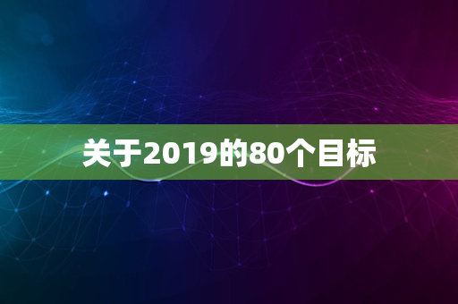 关于2019的80个目标